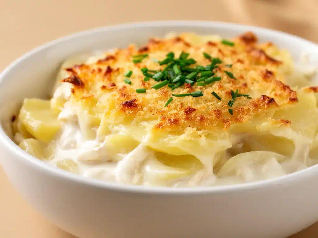 cremiges laktosefreies Kartoffelgratin - featured image