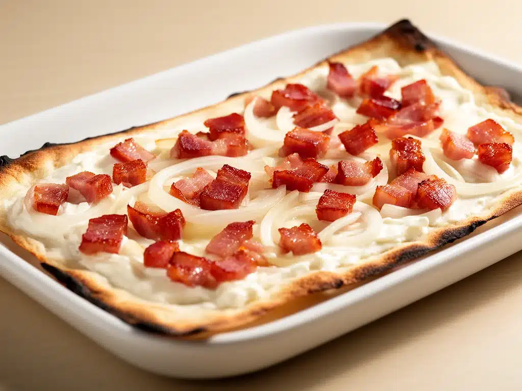 Crispy Badischer Flammkuchen mit Speck - featured image