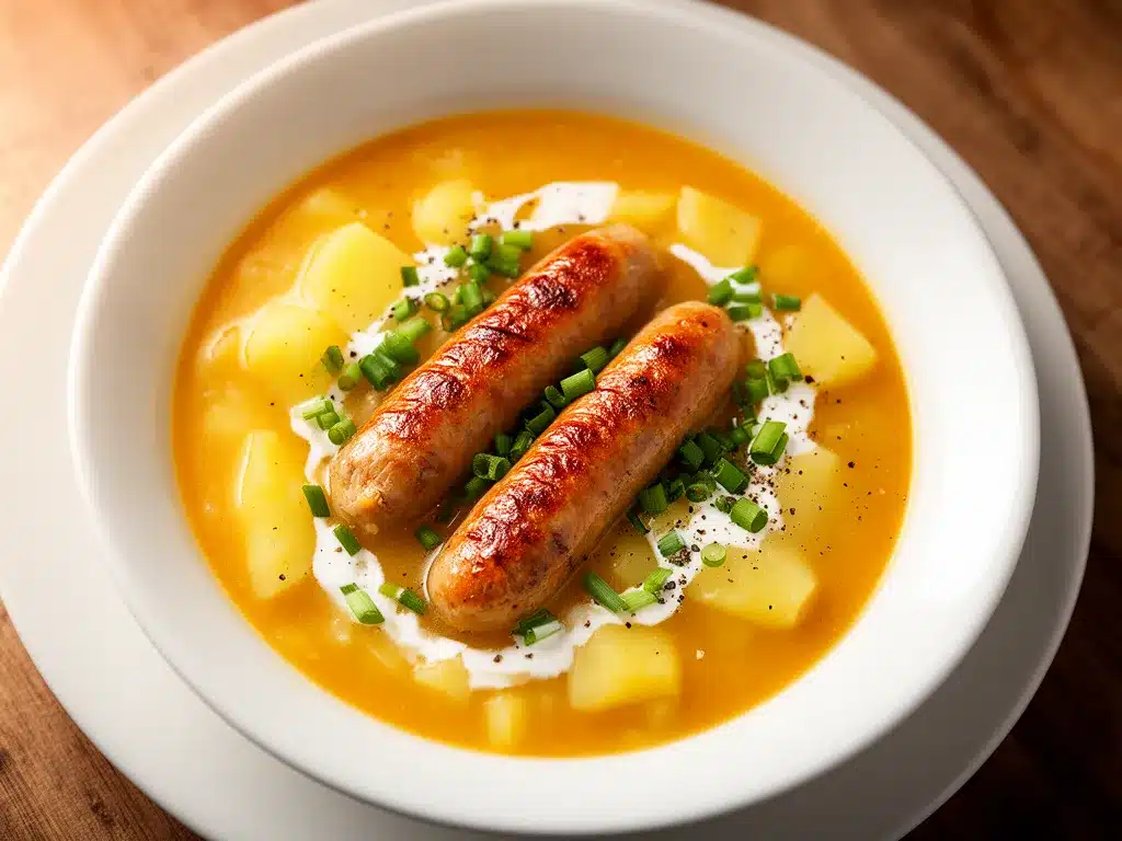 Einfache Kartoffelsuppe mit Würstchen: Perfekt in 20 Min 4 einfache Kartoffelsuppe mit Würstchen preparation steps