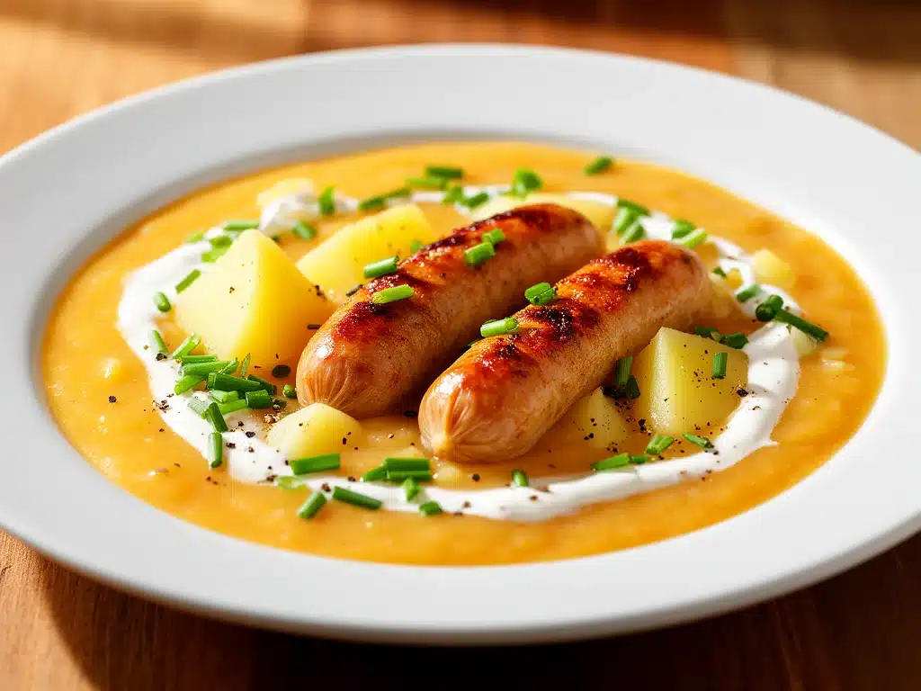 Startseite 5 einfache Kartoffelsuppe mit Würstchen - featured image