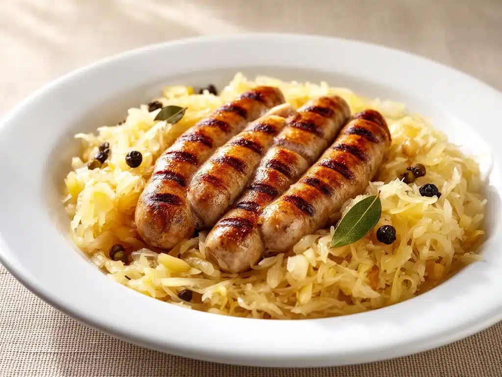 Fränkische Bratwurst mit Sauerkraut - featured image