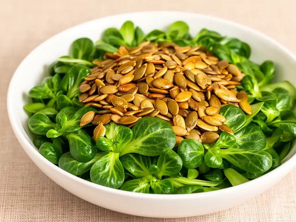Gesunder Feldsalat mit Kürbiskernen - featured image