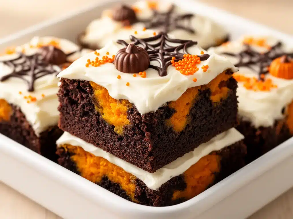 Halloween Kürbis Brownies - featured image