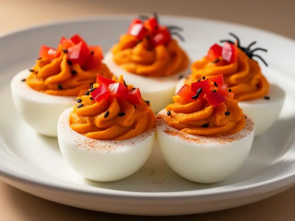 Halloween Kürbis-Deviled Eggs - featured image