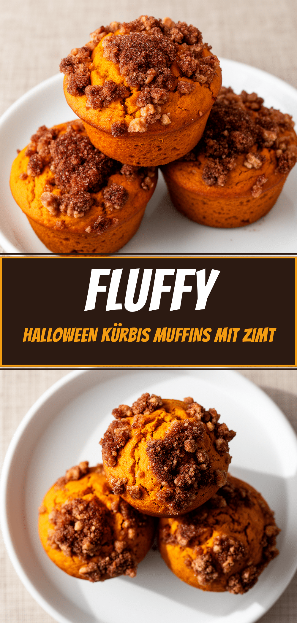 Halloween Kürbis-Muffins mit Zimtstreuseln: 5 einfache Schritte 5 Halloween Kürbis-Muffins mit Zimtstreuseln recipe