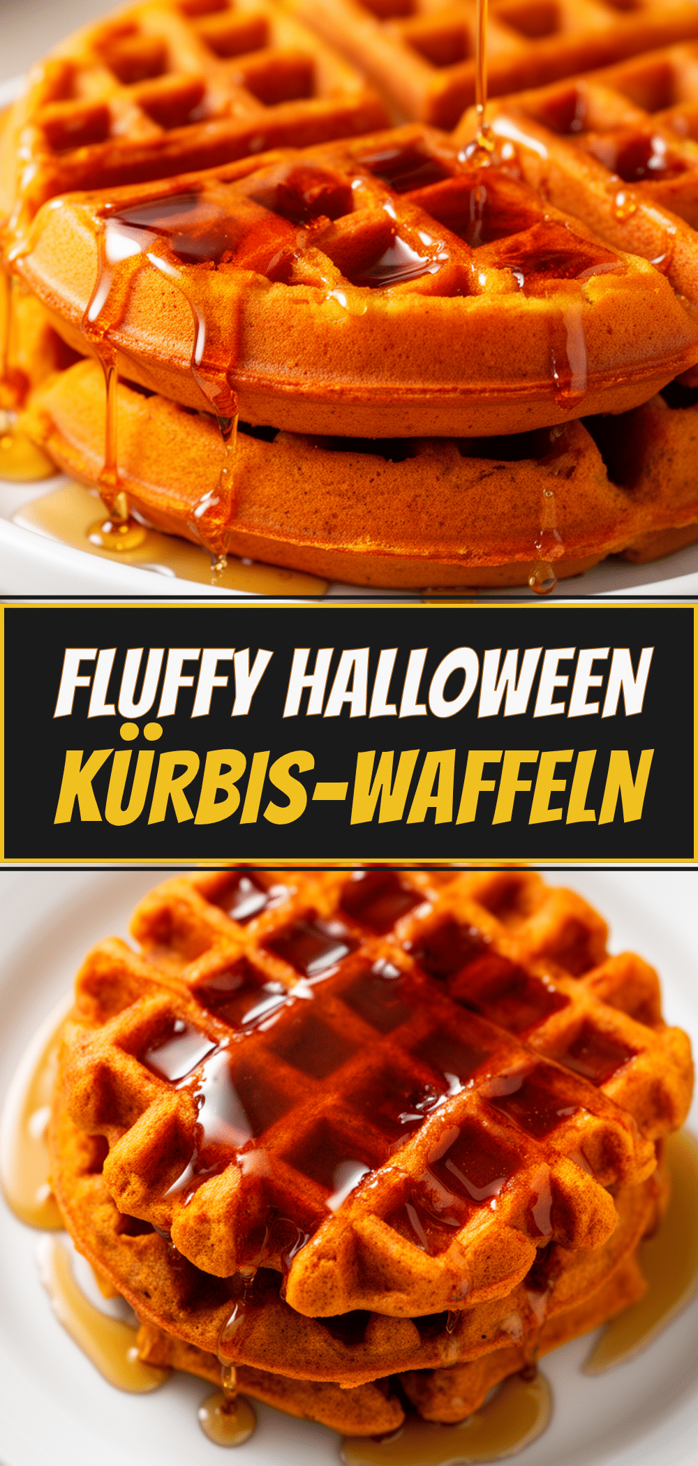 Halloween Kürbis-Waffeln: 10 Min. Fluffy Rezept 5 Halloween Kürbis-Waffeln recipe