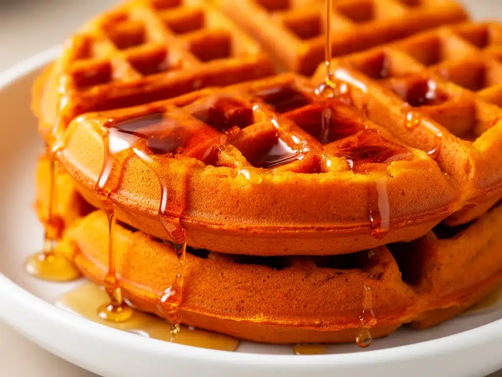 Halloween Kürbis-Waffeln - featured image