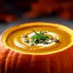 Halloween Kürbissuppe im Kürbis - featured image