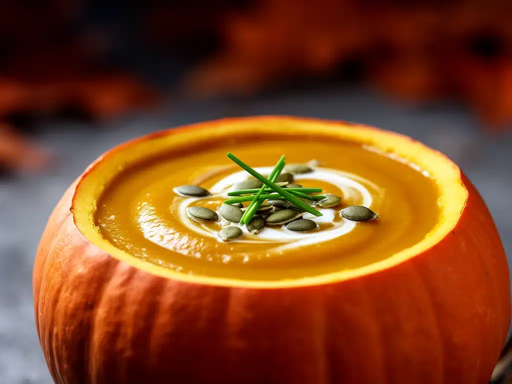 Halloween Kürbissuppe im Kürbis - featured image