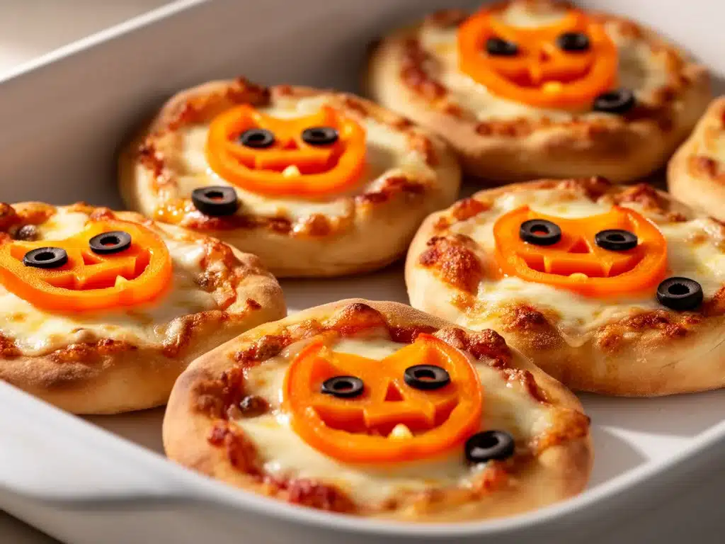 Halloween Mini-Pizzen mit Kürbisgesichtern - featured image