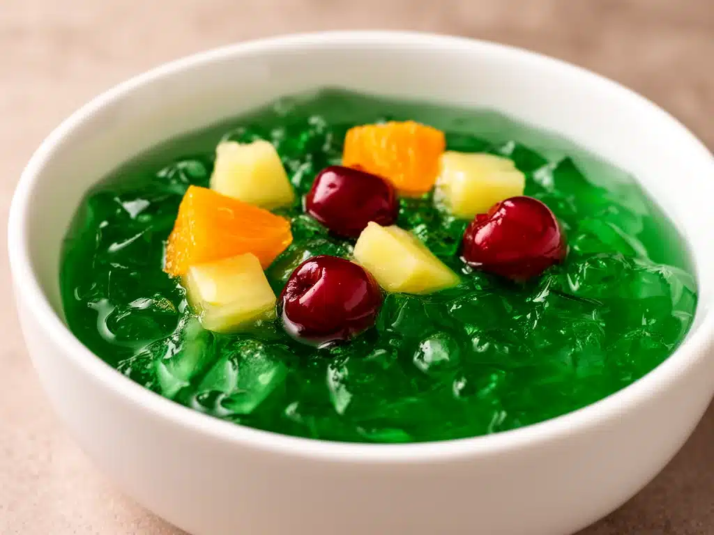 Halloween Nachtisch-Schleim mit grüner Götterspeise - featured image