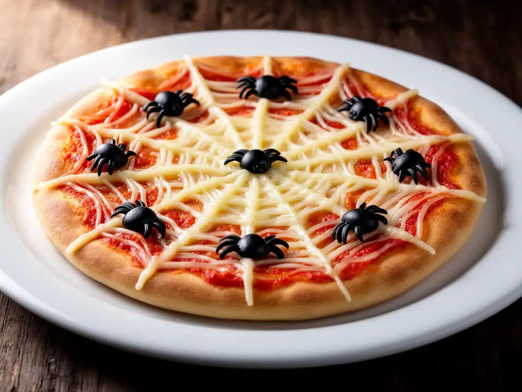 Halloween Spinnennetz-Pizza - featured image