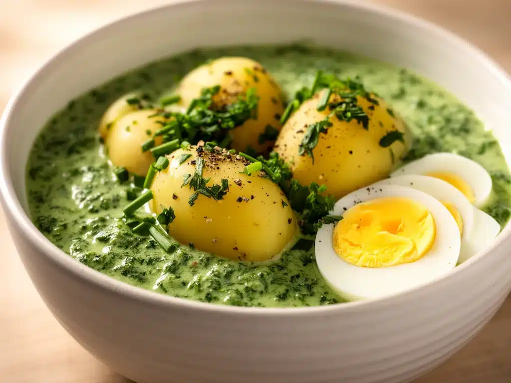 Hessische Grüne Soße mit Kartoffeln - featured image