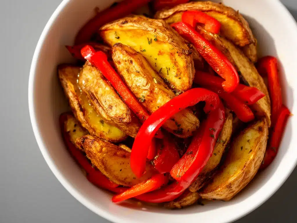 Knusprige Airfryer Kartoffelspalten mit Paprika: 20 Min 4 Knusprige Airfryer Kartoffelspalten mit Paprika preparation steps