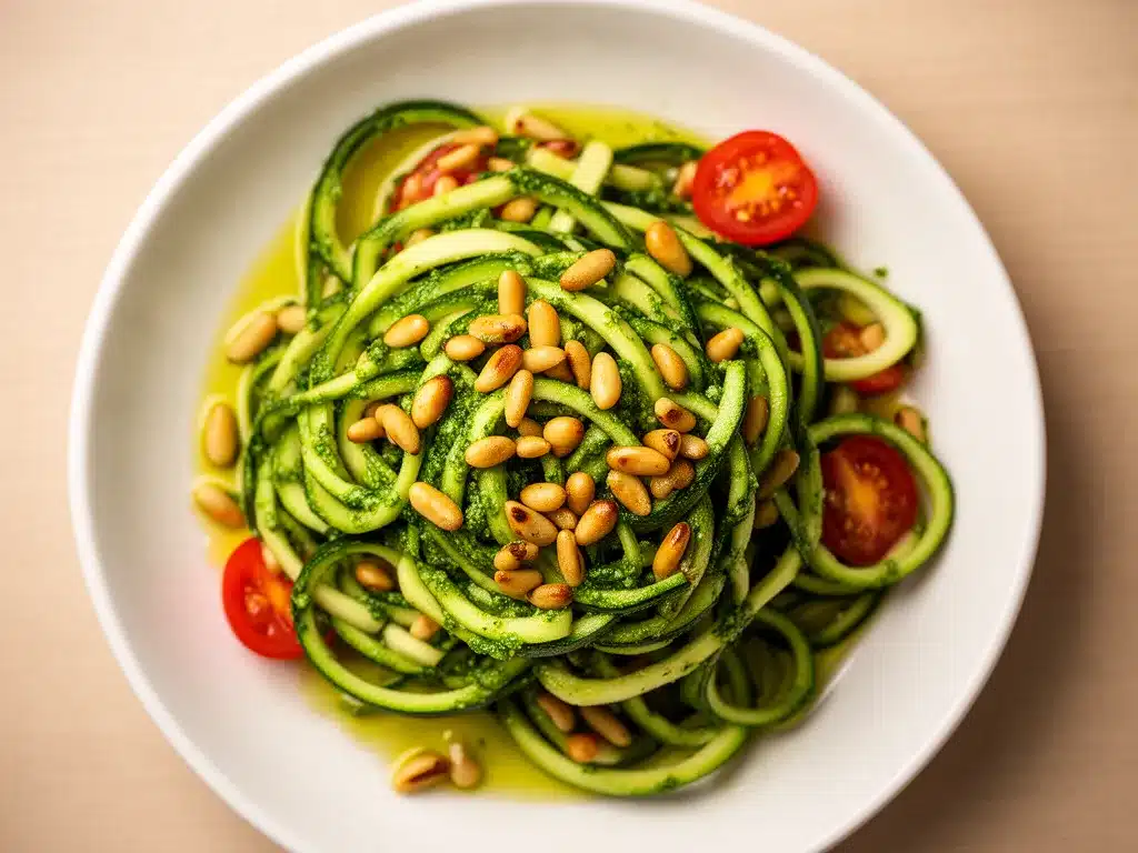 Low-Carb Zoodles mit Pesto: In 15 Min. einfach machen 4 Low-Carb Zoodles mit Pesto preparation steps
