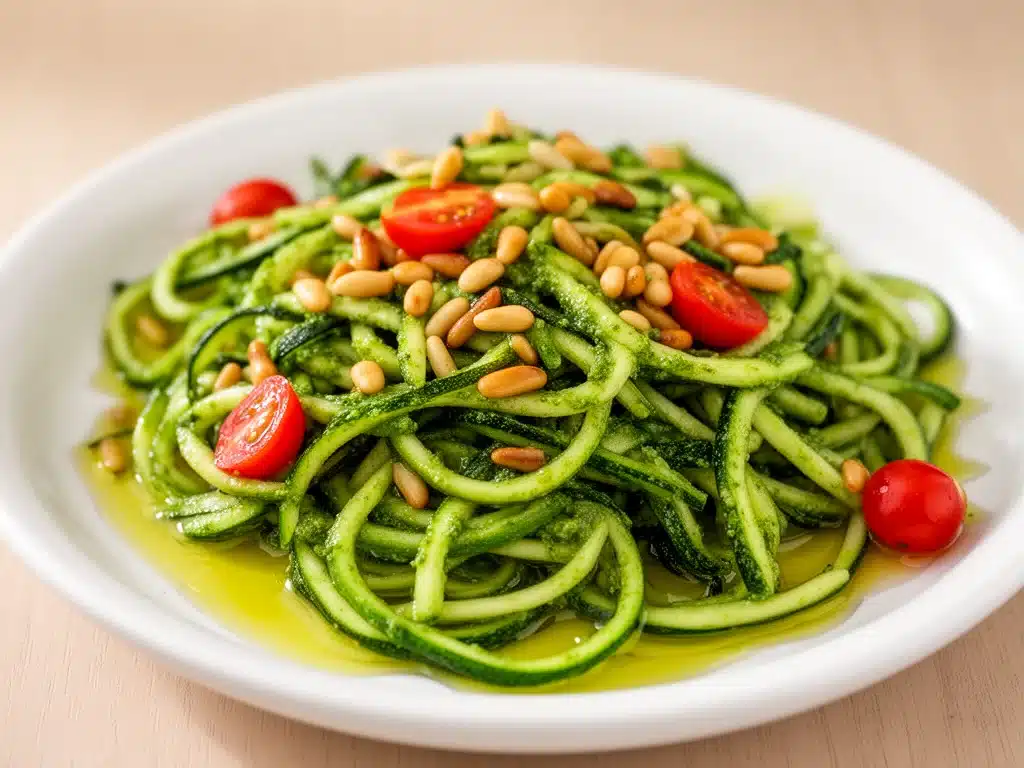Low-Carb Zoodles mit Pesto - featured image