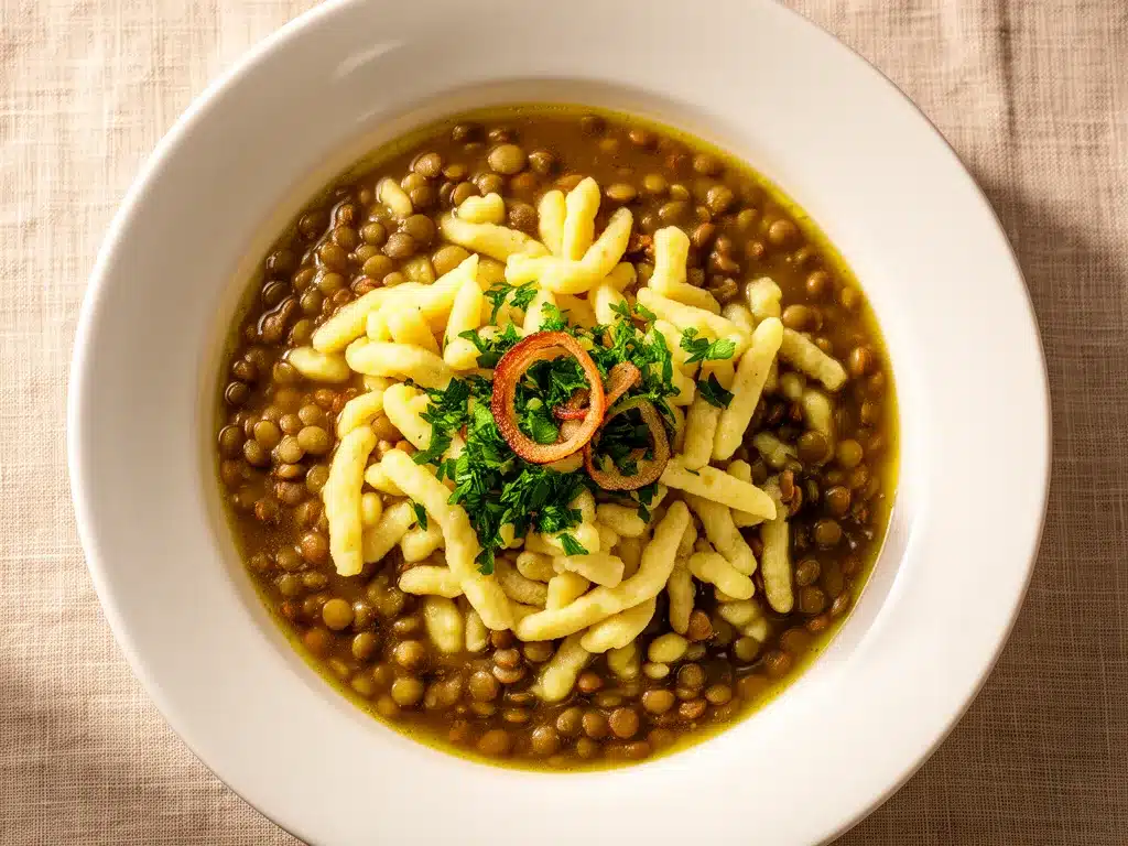 Schwäbischer Linseneintopf mit Spätzle: Das perfekte Komfortgericht 4 Schwäbischer Linseneintopf mit Spätzle preparation steps