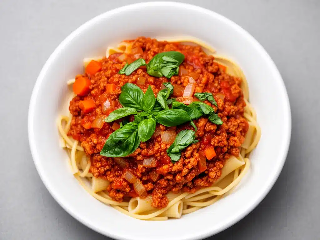 Vegane Bolognese mit Sojahack: 30 Min. Rezept 4 vegane Bolognese mit Sojahack preparation steps