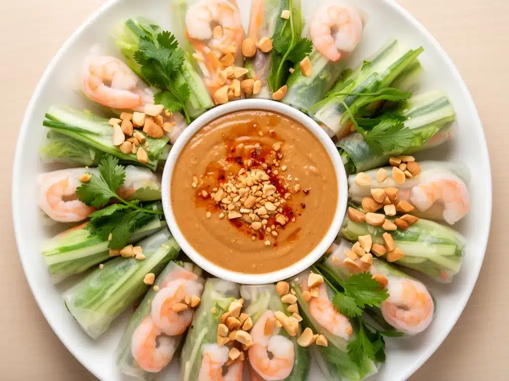 Vietnamesische Frühlingsrollen mit Erdnusssauce in 20 Min 4 Vietnamesische Frühlingsrollen mit Erdnusssauce preparation steps