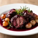 zart geschmorte Rinderbäckchen in Rotwein - featured image