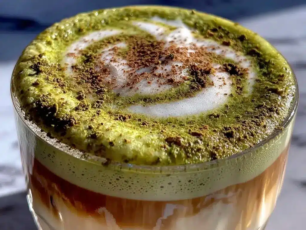 cremiger Mandel-Milch Matcha Latte - featured image