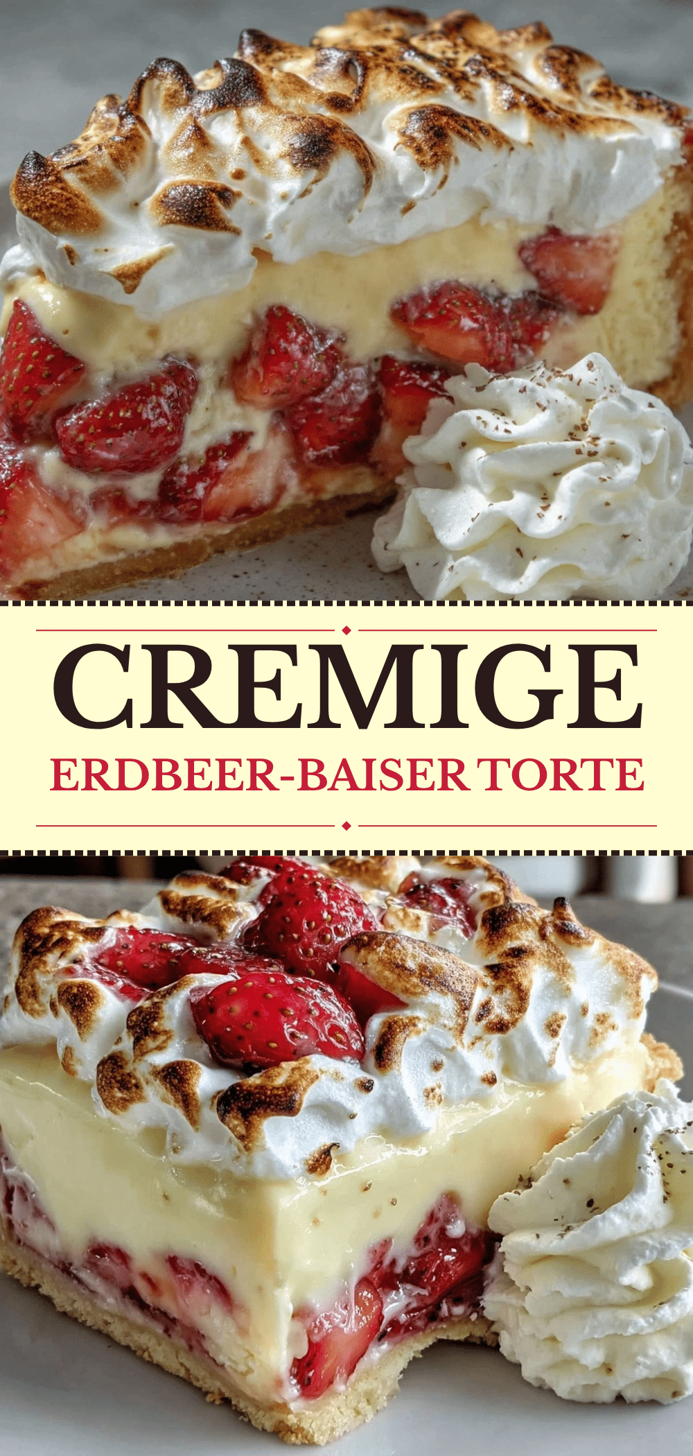 Einfache Erdbeer-Baiser Torte: 4 Zutaten, kein Stress 5 Einfache Erdbeer-Baiser Torte recipe