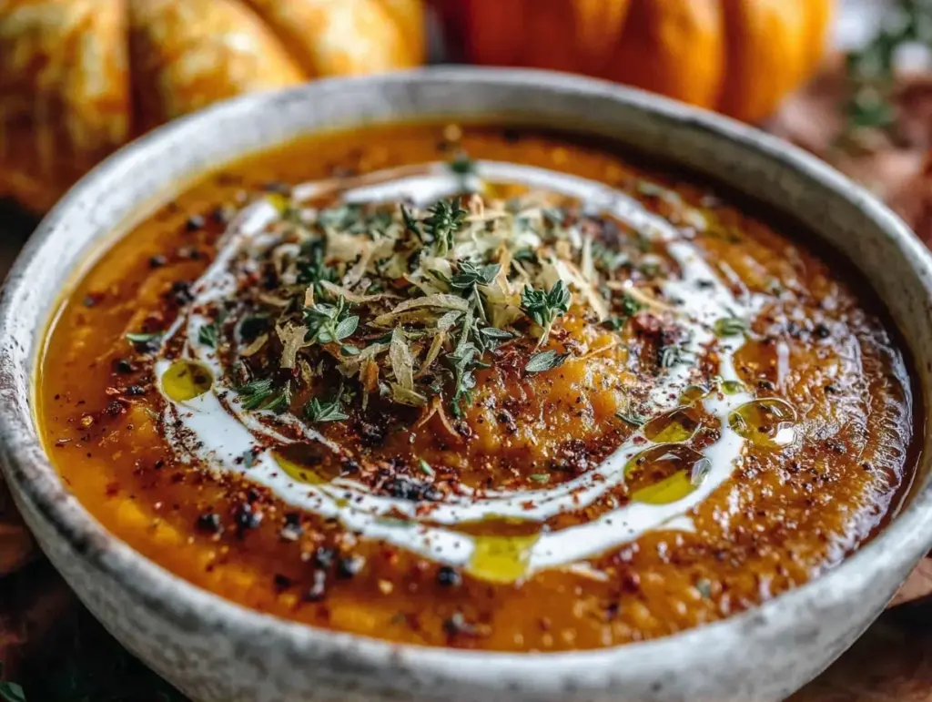 einfache Erntedank Kürbissuppe - featured image
