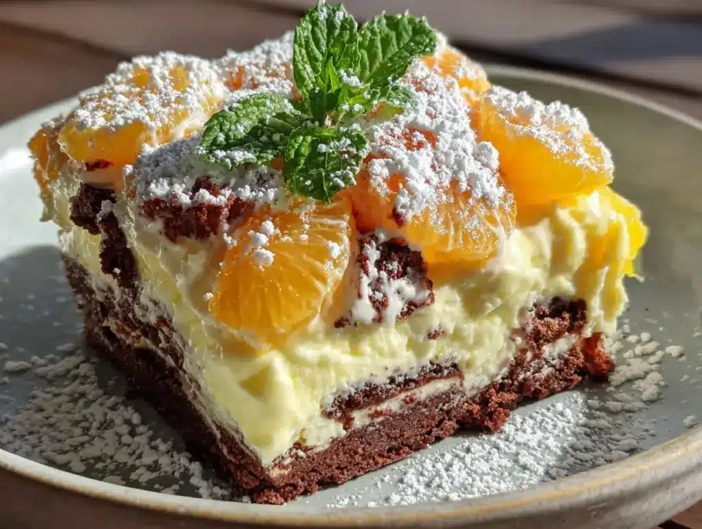Einfache Käse-Sahne Torte mit Mandarinen - featured image