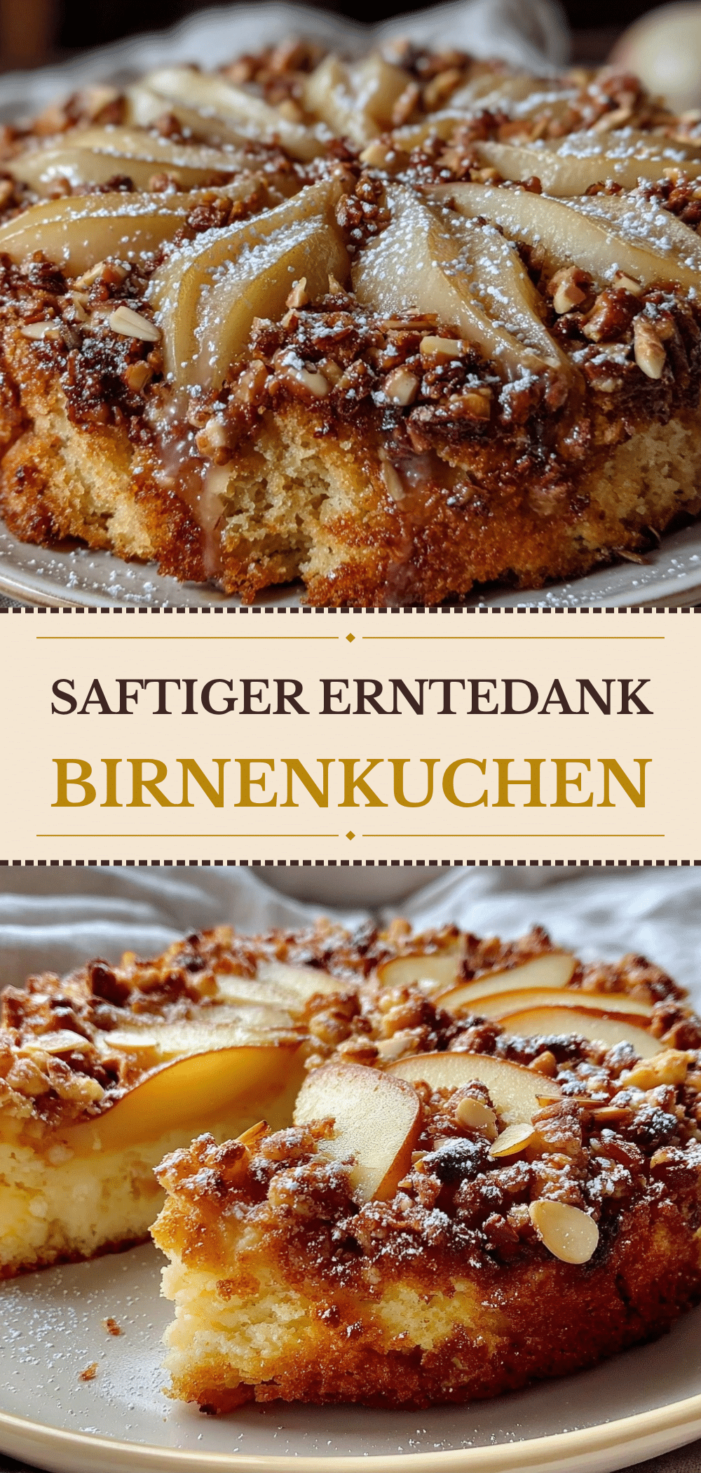 Einfacher Erntedank Birnenkuchen mit Mandelstreuseln (Perfekt & Einfach) 5 Einfacher Erntedank Birnenkuchen mit Mandelstreuseln recipe