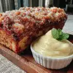 einfacher Rhabarber-Streuselkuchen mit Pudding - featured image