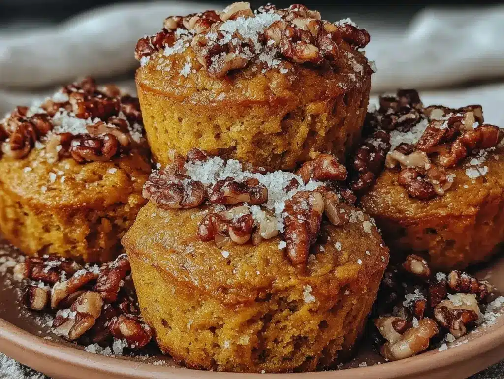 Erntedank Kürbis Muffins mit Walnüssen - featured image