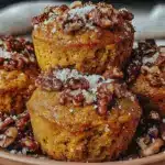 Erntedank Kürbis Muffins mit Walnüssen - featured image