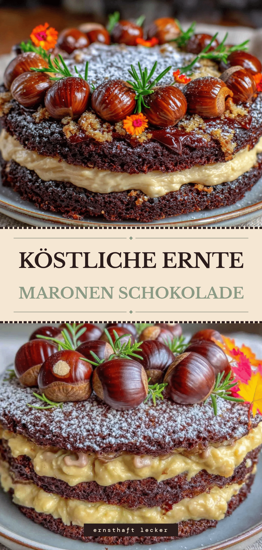 Einfache Erntedank Maronen Schokoladen Torte: So geht’s 5 Erntedank Maronen Schokoladen Torte recipe