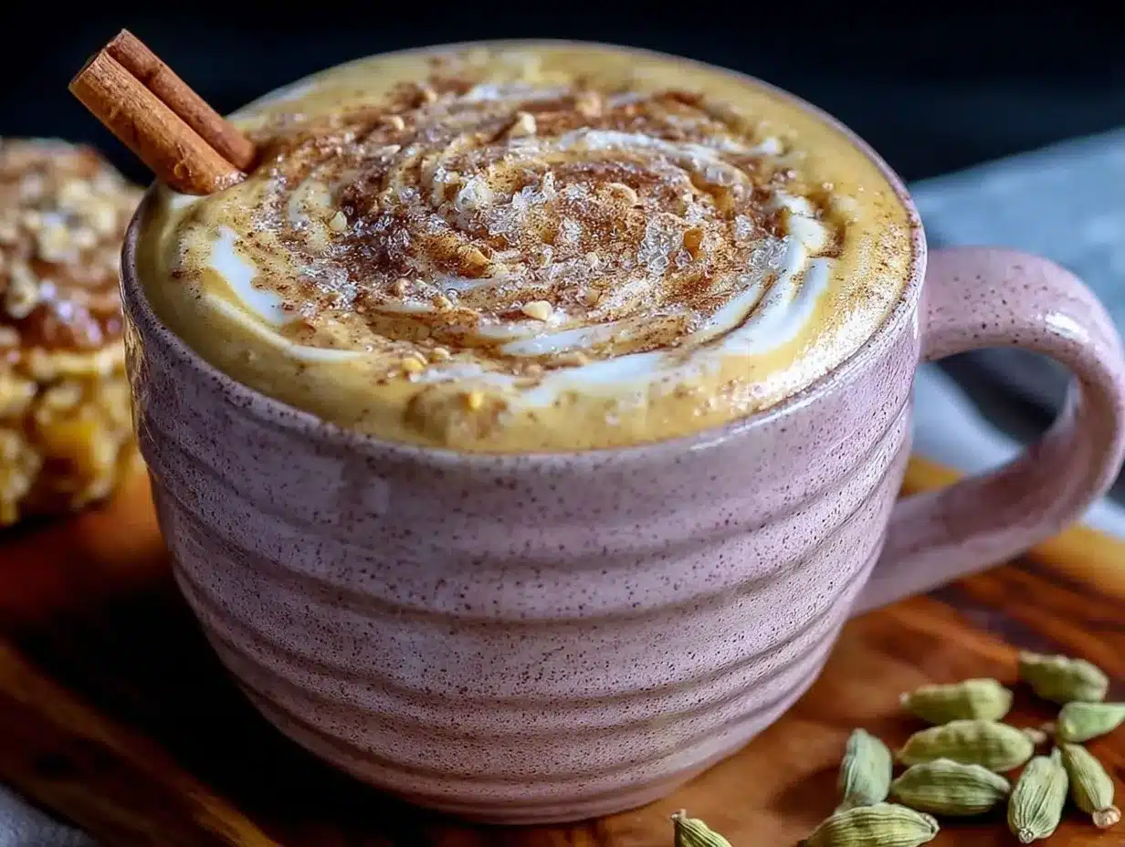Einfacher Erntedankfest Kürbisgewürz Latte: 3 Zutaten & kein Stress 4 Erntedankfest Kürbisgewürz Latte preparation steps