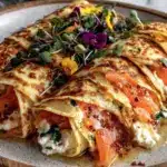 gefüllte Pfannkuchen mit Frischkäse und Räucherlachs - featured image