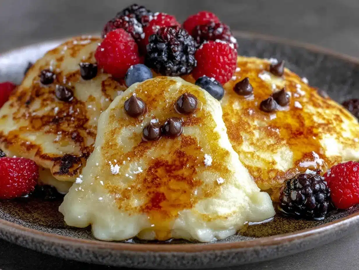 Geister-Pfannkuchen für 1: 1 $ Budget-Rezept 4 Geister-Pfannkuchen für 1 Person preparation steps
