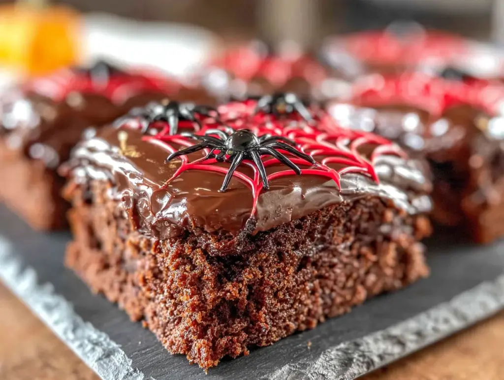 Halloween Blechkuchen Schoko-Spinnennetz - featured image