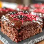 Halloween Blechkuchen Schoko-Spinnennetz - featured image