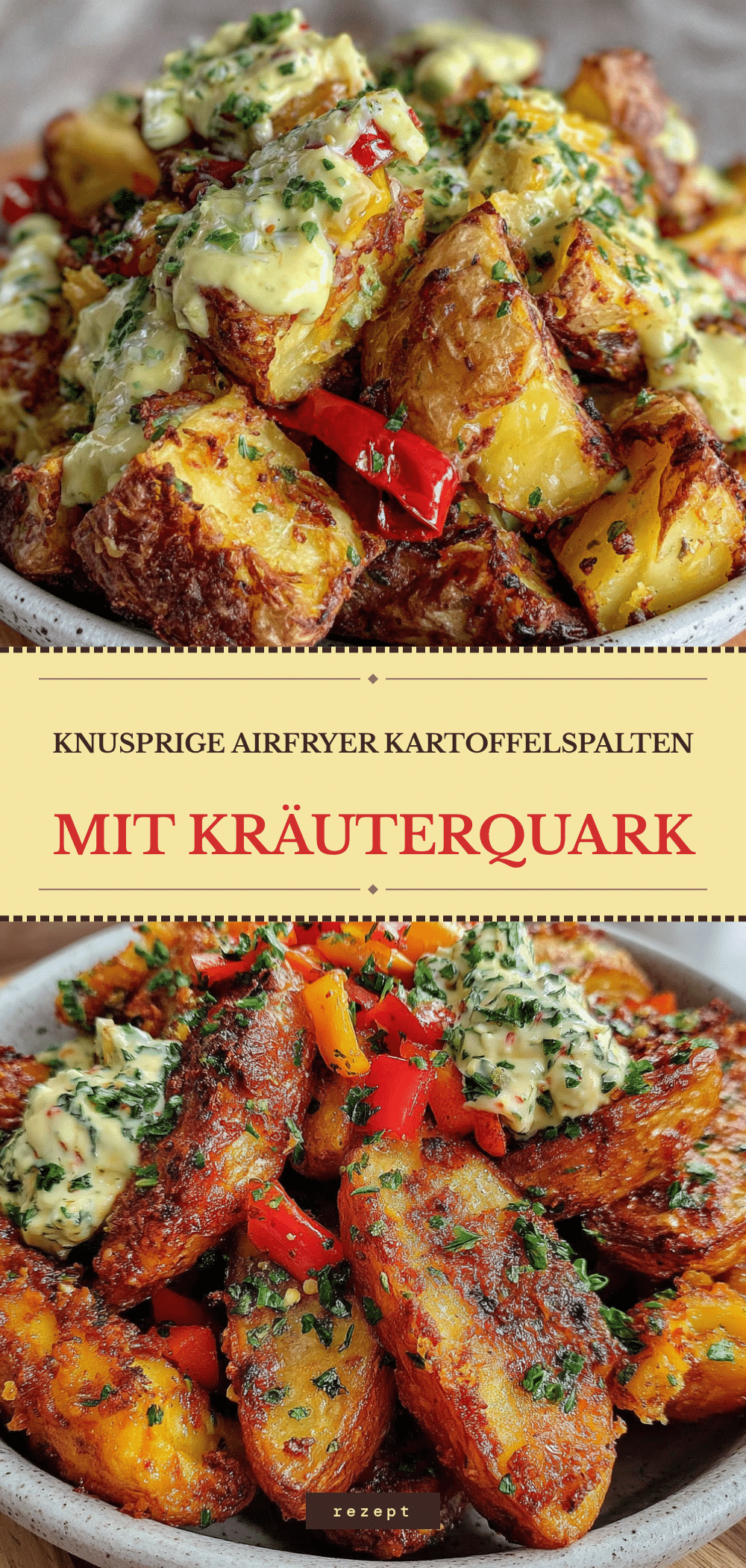 Knusprige Airfryer Kartoffeln mit Kräuterquark 5 Knusprige Airfryer Kartoffeln mit Kräuterquark recipe