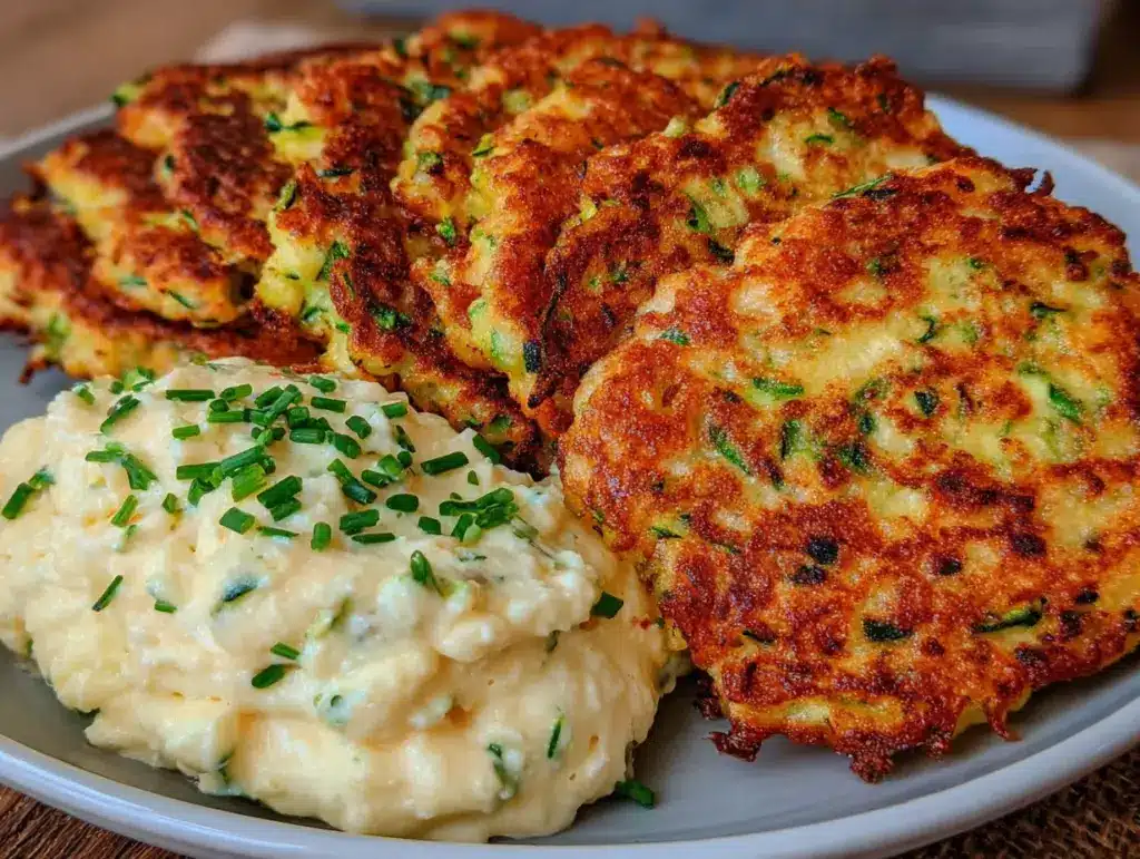 Knusprige Low-Carb Zucchini-Puffer - featured image