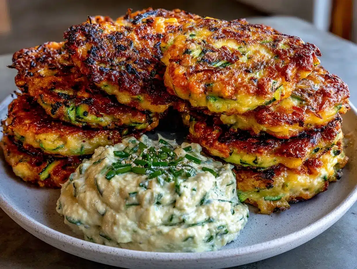 Knusprige Low-Carb Zucchini-Puffer in 15 Min 4 Knusprige Low-Carb Zucchini-Puffer preparation steps