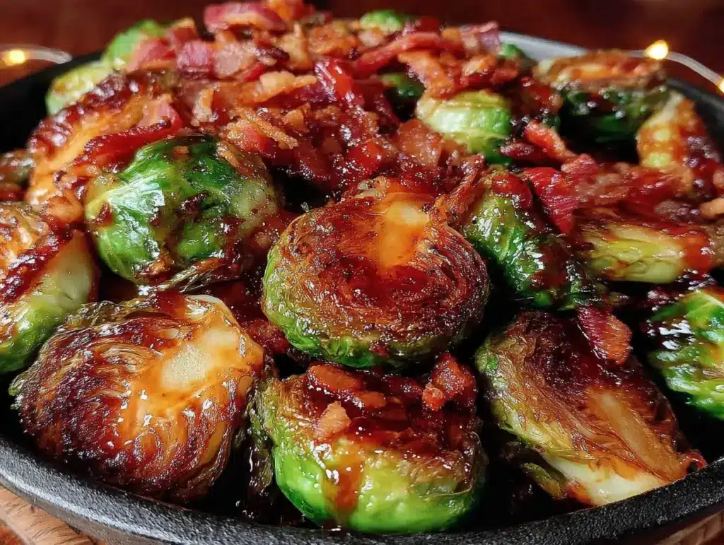 knuspriger Rosenkohl mit Honig und Speck - featured image