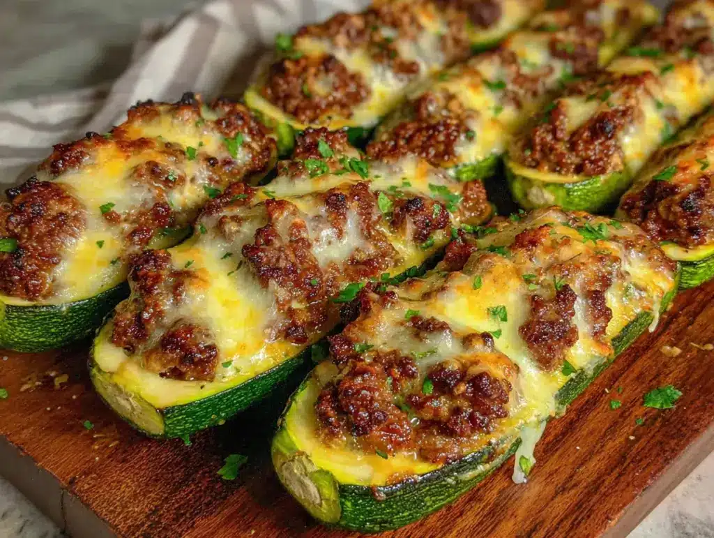 Saftige Zucchini-Schiffchen mit Mozzarella - featured image