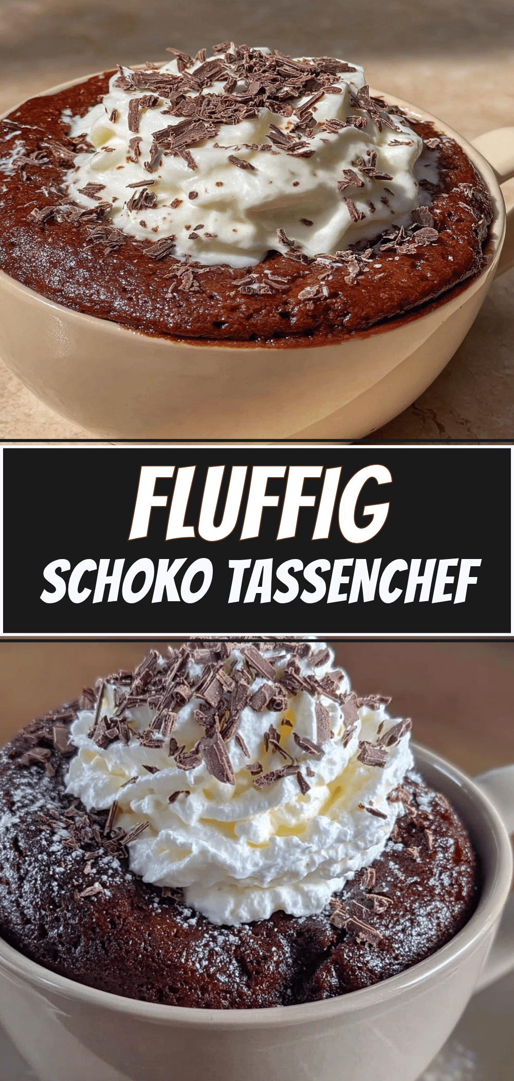Fluffiger Schoko-Tassenkuchen: 3 Min. Power für deinen Tag 5 Schoko-Tassenkuchen in 3 Min ohne Ei recipe
