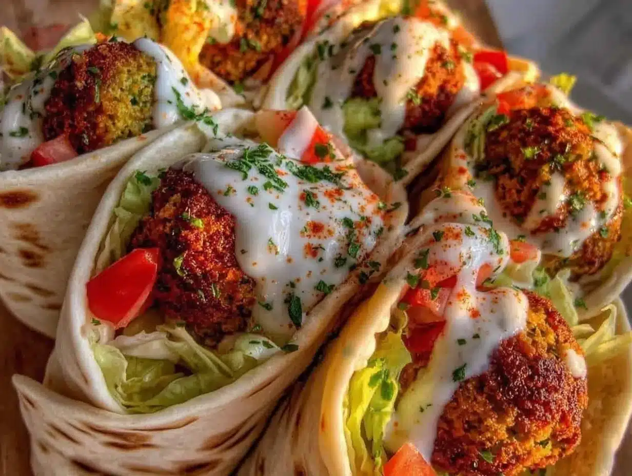 Vegetarische Wraps mit Falafel: So wie Oma sie machte 4 vegetarische Wraps mit Falafel preparation steps